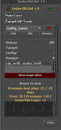UnderOld Bot and loot slots